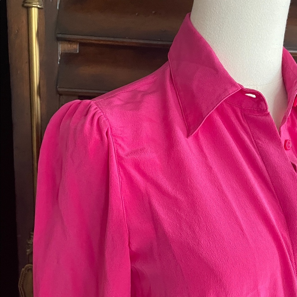 Babaton Aritzia Finta Women's Hot Pink Blouse Shirt XS - Picture 4 of 11